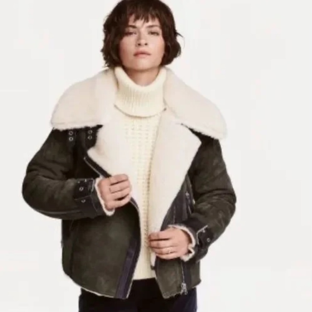 H&M Divided Faux Leather/FurBiker Jacket
